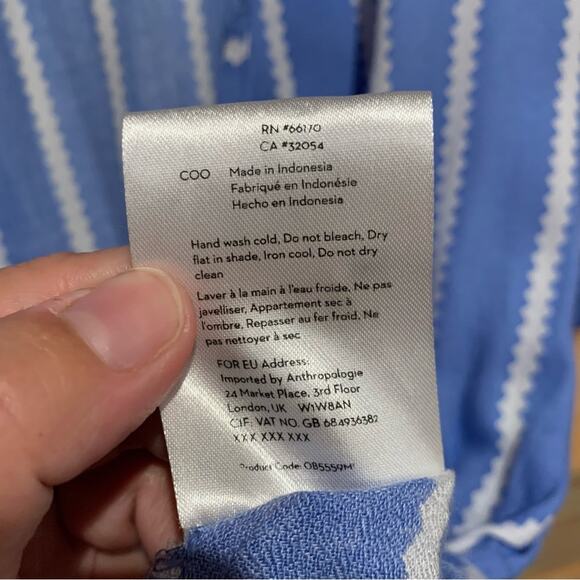 Anthropologie Beachgold Ancona Striped Surplice Romper Blue/White Size XS Beachy - Picture 16 of 16